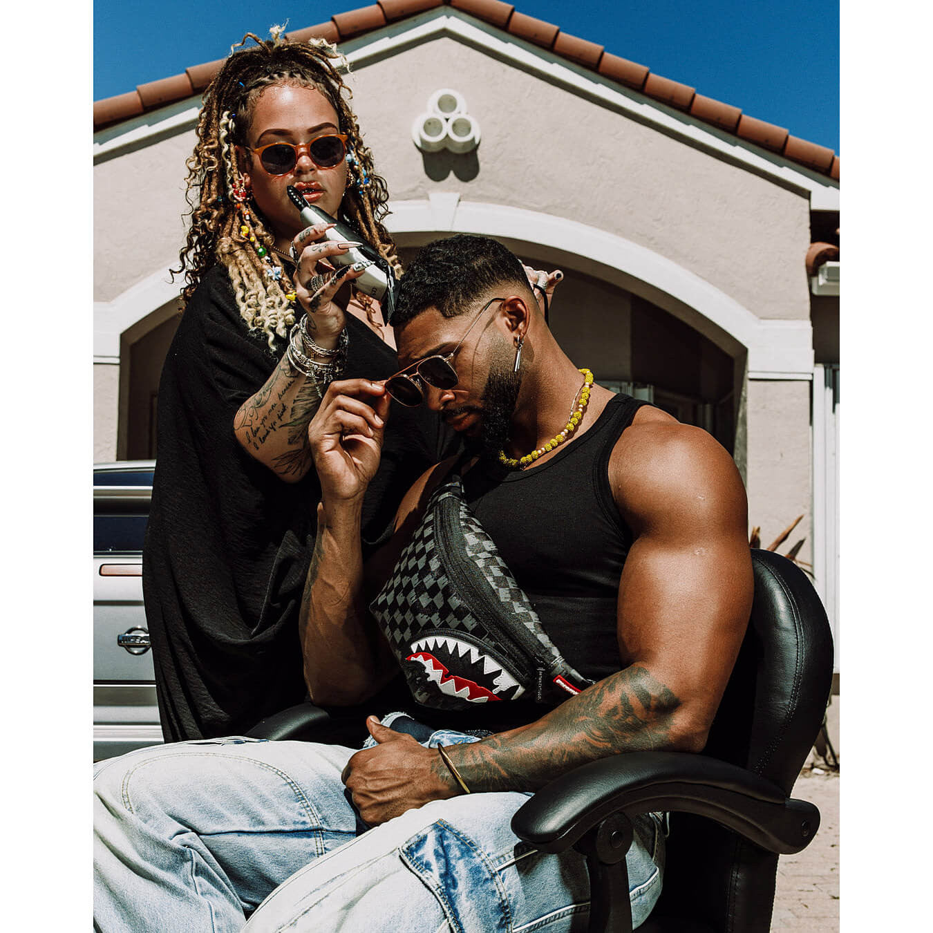 Ľadvinka Sprayground Dripping Sharks In Paris Thunderdrip Savvy Crossbody Black