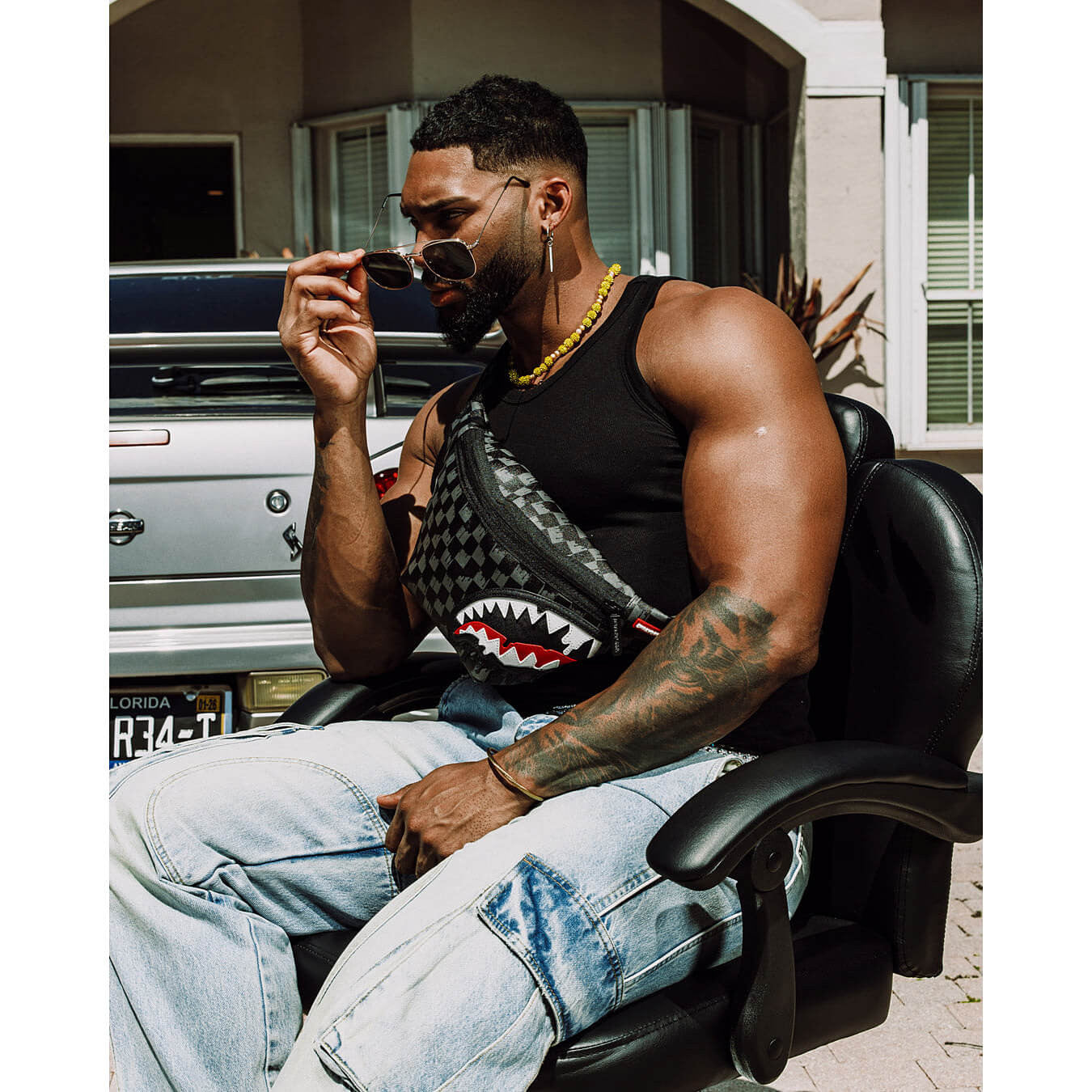 Ľadvinka Sprayground Dripping Sharks In Paris Thunderdrip Savvy Crossbody Black