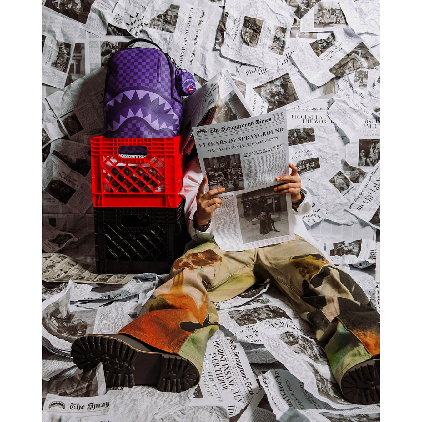 Batoh Sprayground All Systems Go Purple Shark Sharks In Paris DLXSV Backpack Purple