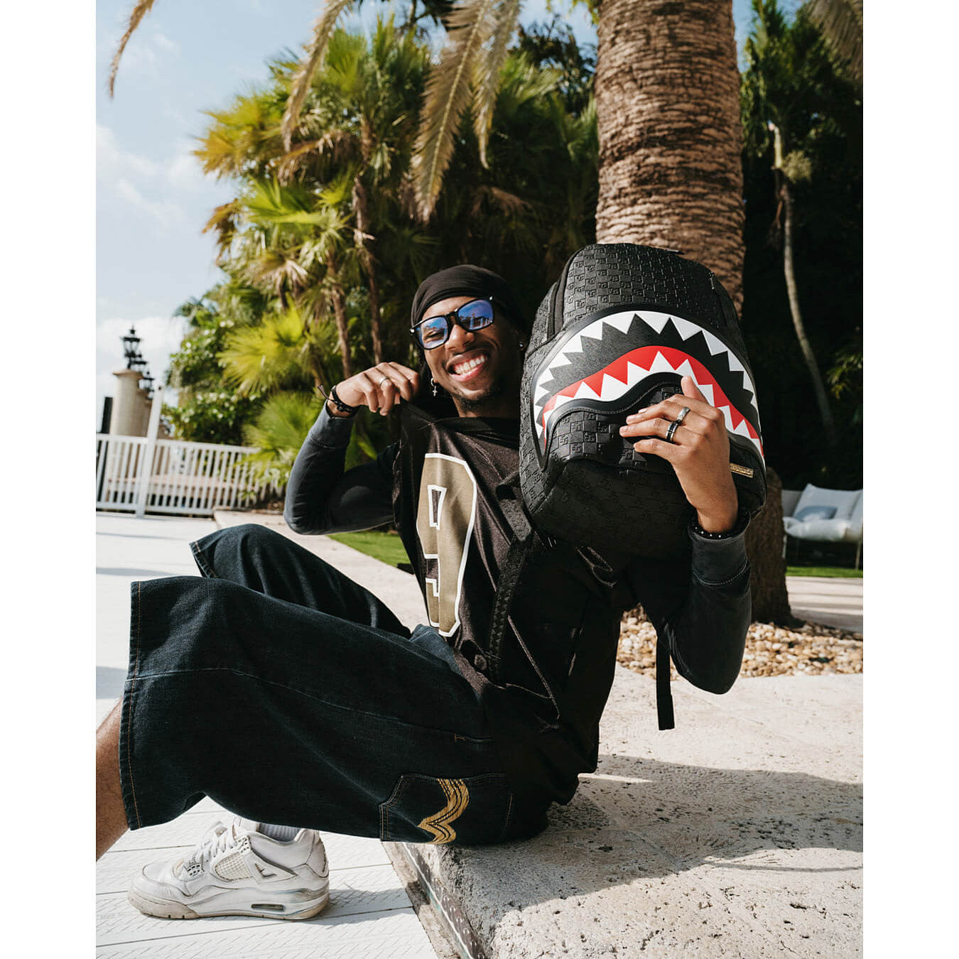 Batoh Sprayground Black Out Sharks In Paris Maison Menace Dlxsv Backpack Black