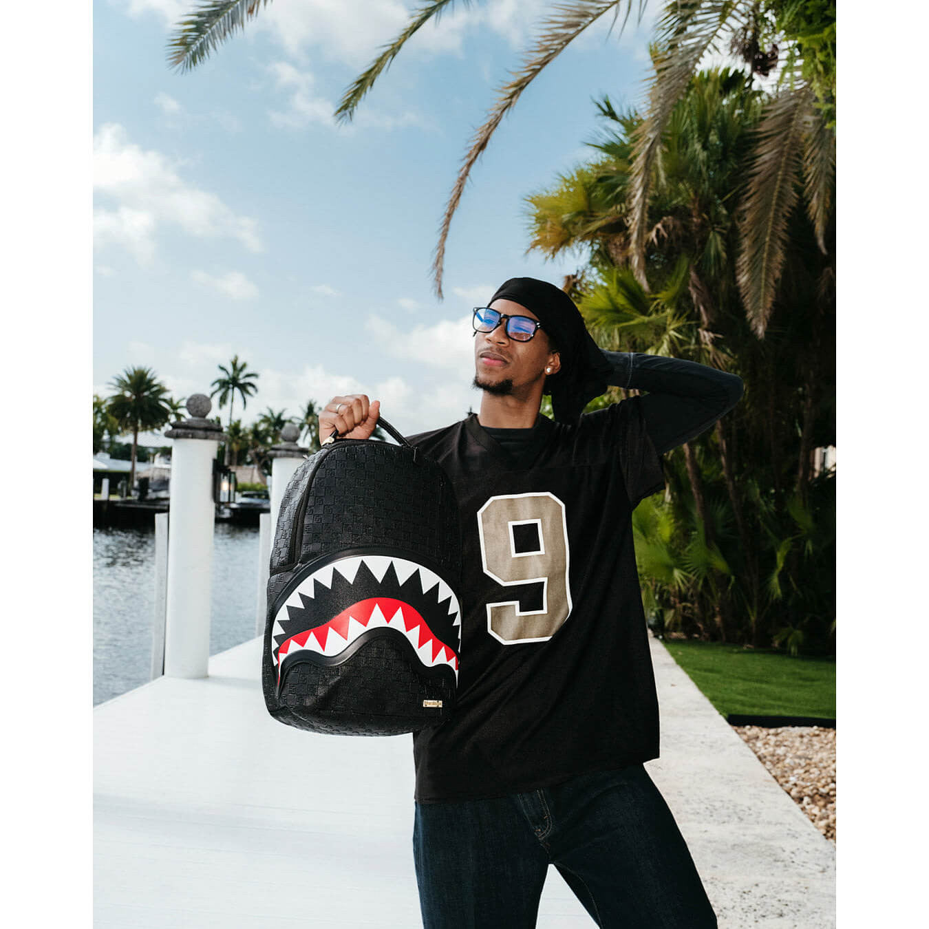 Batoh Sprayground Black Out Sharks In Paris Maison Menace Dlxsv Backpack Black