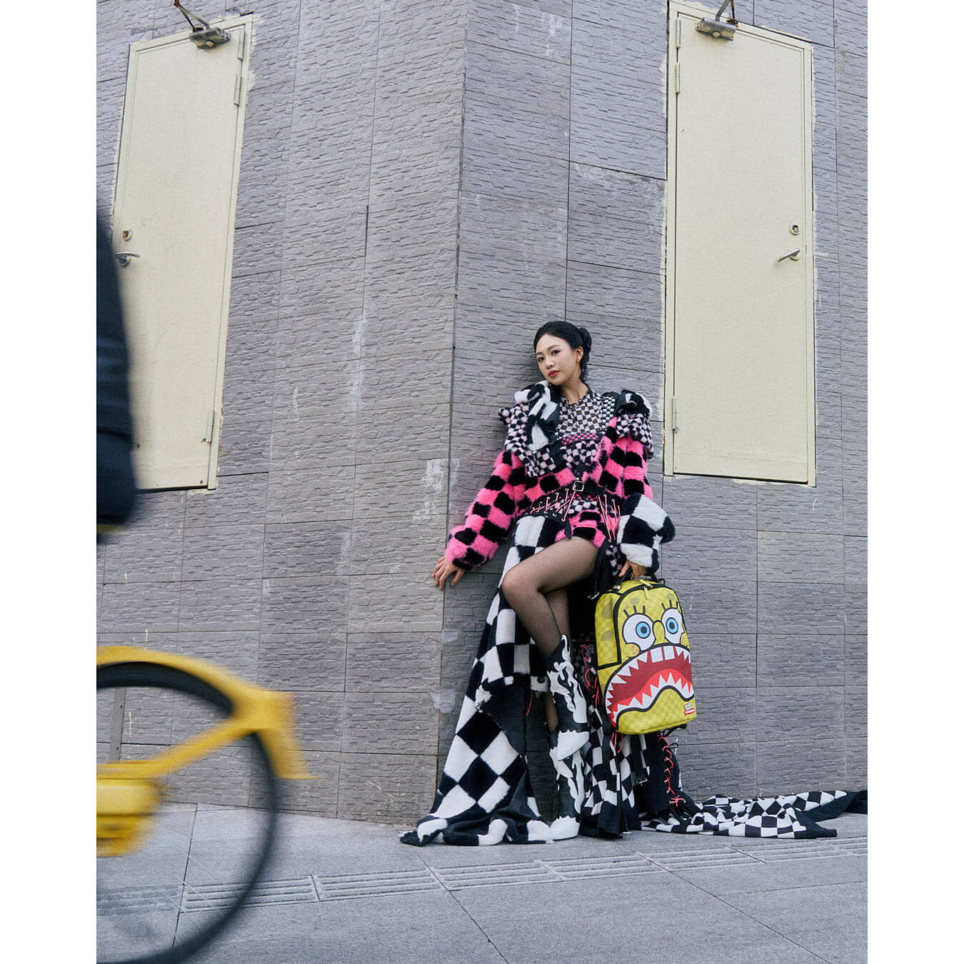 Sprayground Spongebob Square Checkerbob Check Flex DLXSV Backpack Yellow