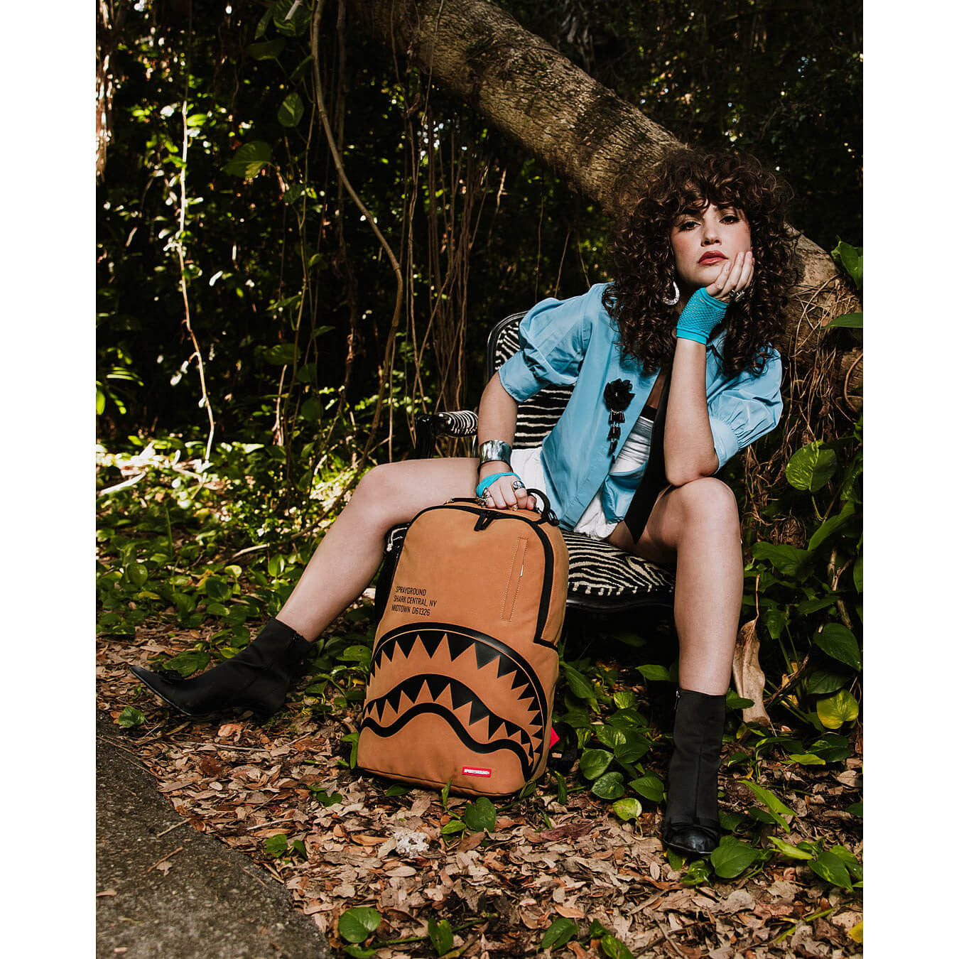 Batoh Sprayground Shark Central Interior DLX-Faux Suede Backpack Brown