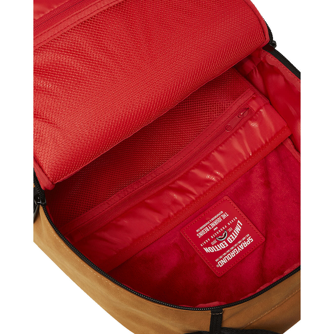 Batoh Sprayground Shark Central Interior DLX-Faux Suede Backpack Brown