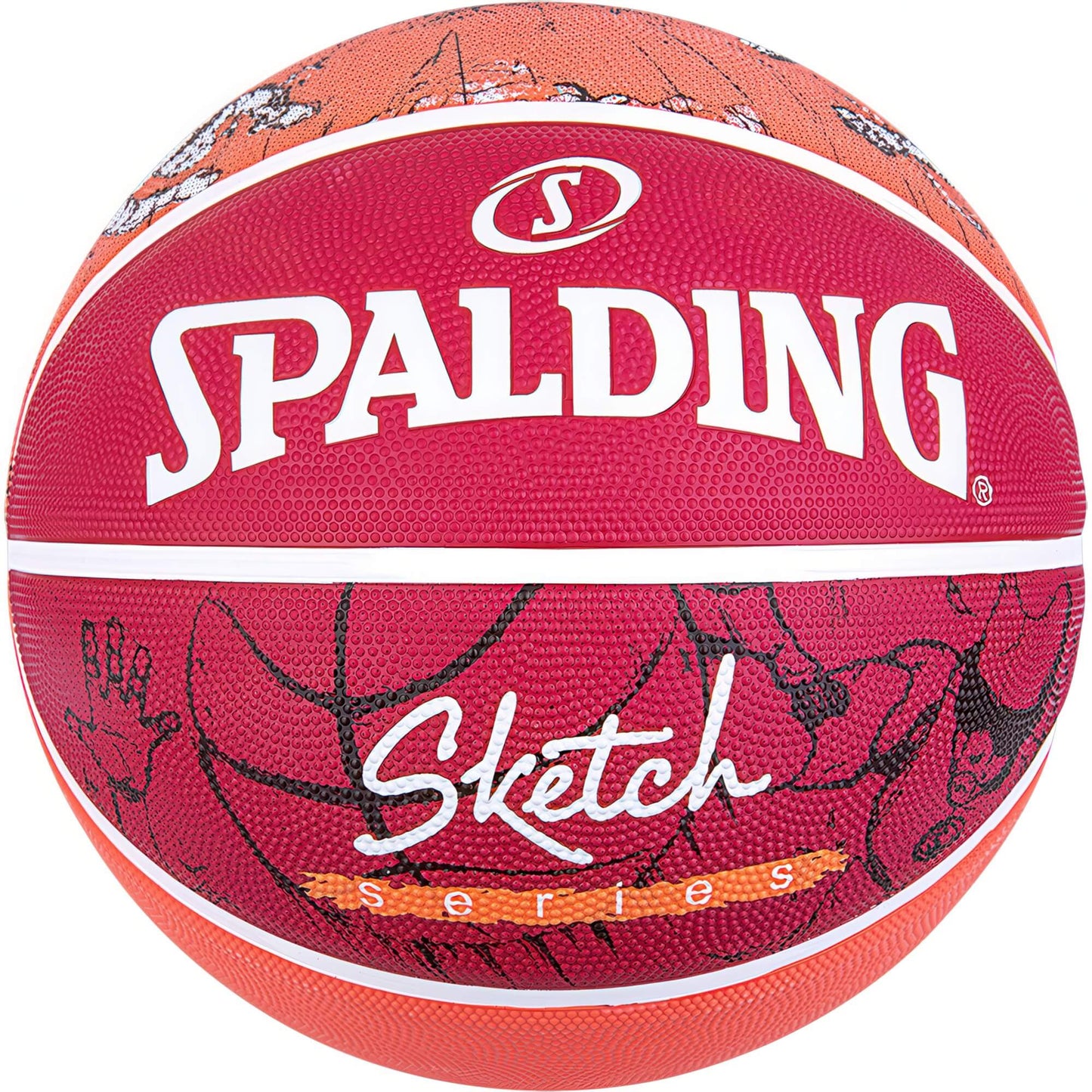 Basketbalová lopta Spalding Sketch Dribble Basketball (veľkosť 7) červená