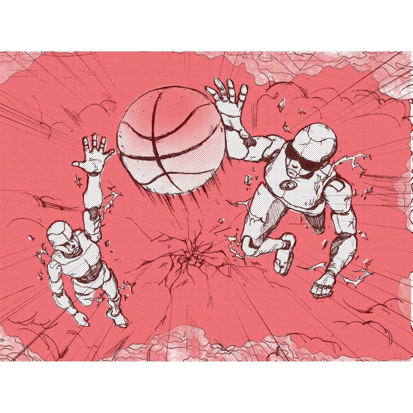 Basketbalová lopta Spalding Sketch Dribble Basketball (veľkosť 7) červená