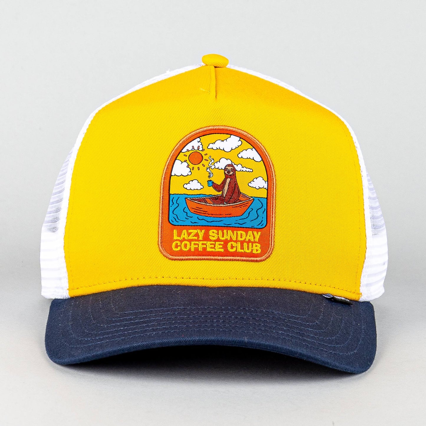 Šiltovka so sieťkou DJINN'S Trucker Cap HFT Sunday Sloth Mustard/Navy