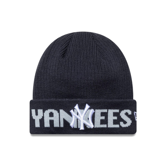 Zimná čiapka New Era New York Yankees MLB Wordmark Navy Cuff Knit Beanie Hat tmavomodrá