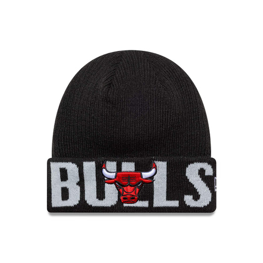 Zimná čiapka New Era Chicago Bulls NBA Wordmark Black Cuff Knit Beanie Hat čierna