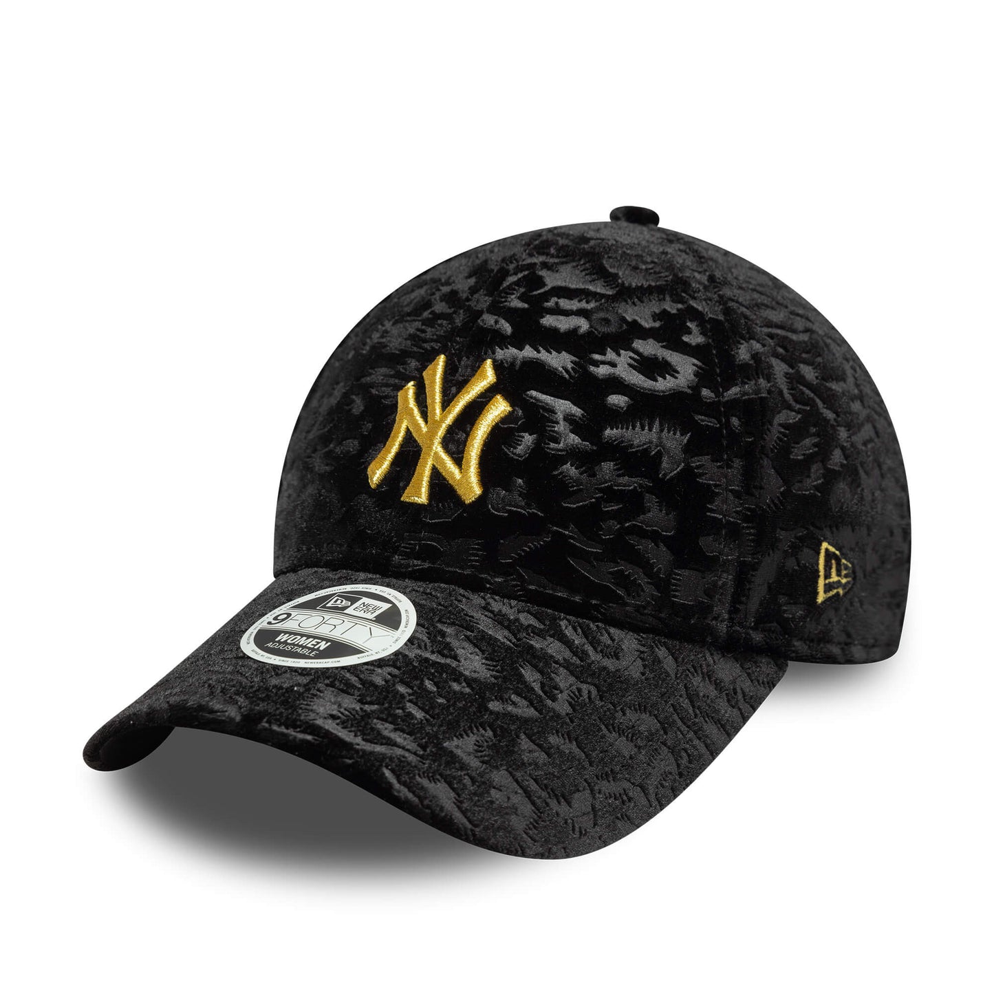 Dámska šiltovka New Era New York Yankees Womens MLB Leo Velour Black 9FORTY Adjustable Cap čierna