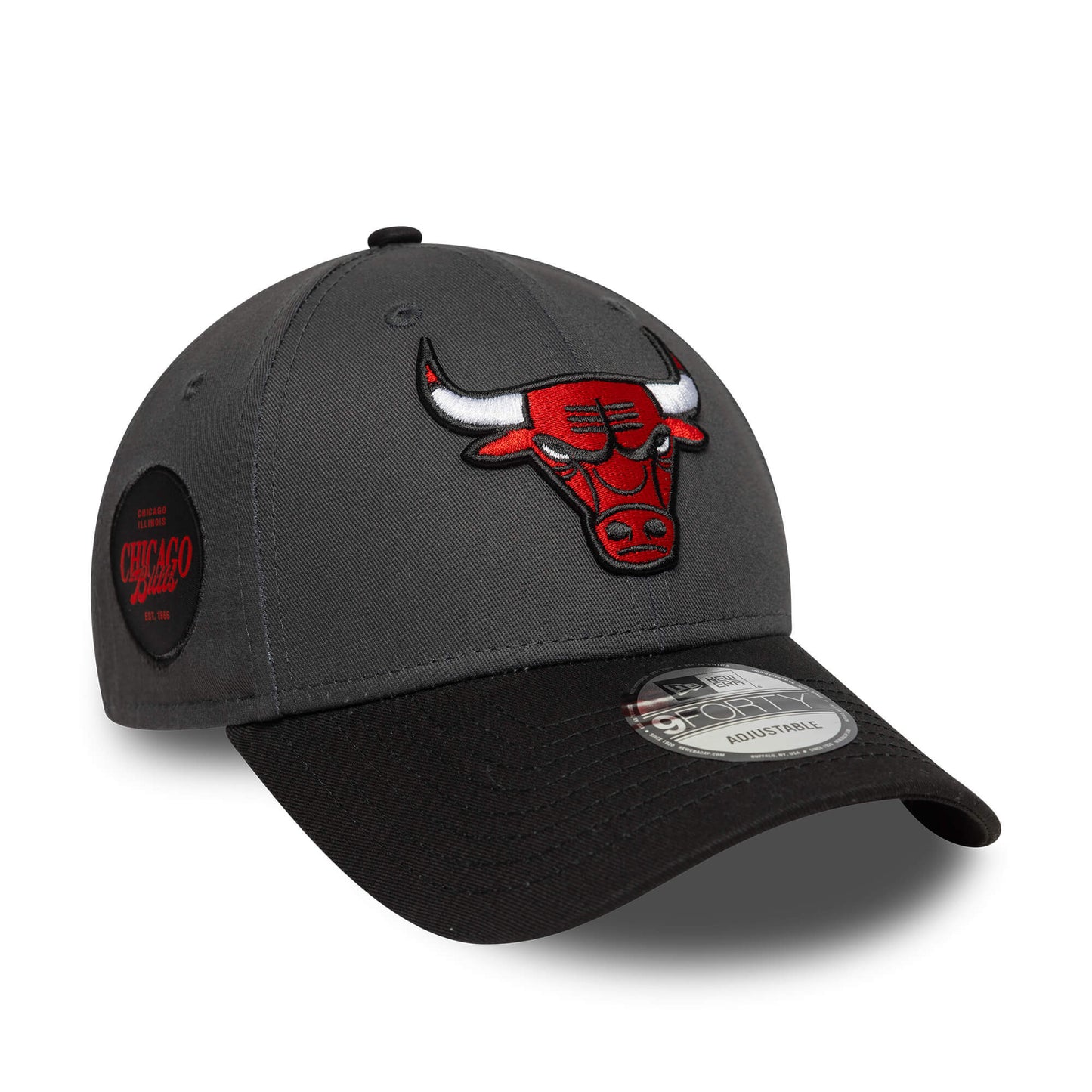 Šiltovka New Era Chicago Bulls NBA Sidepatch Charcoal 9FORTY Adjustable Cap tmavošedá
