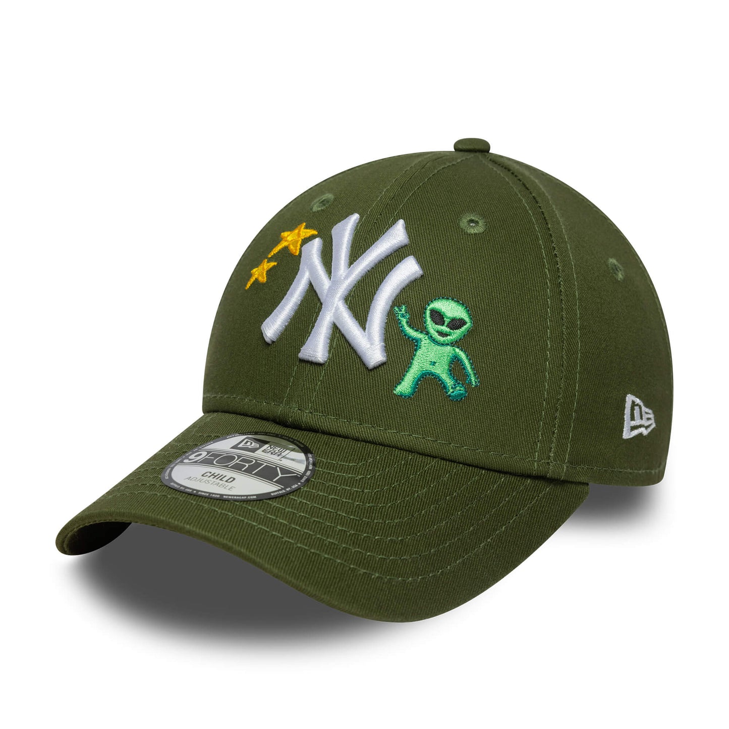 Detská šiltovka New Era New York Yankees Child MLB Space Icon Dark Green 9FORTY Adjustable Cap olivová