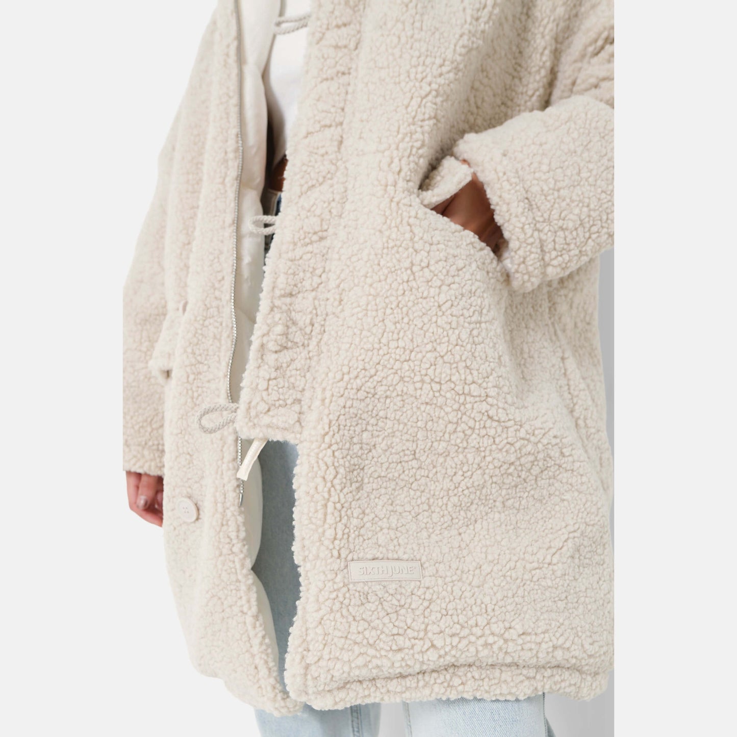 Sixth June Reversible Coat W/ Borg Linin Off White