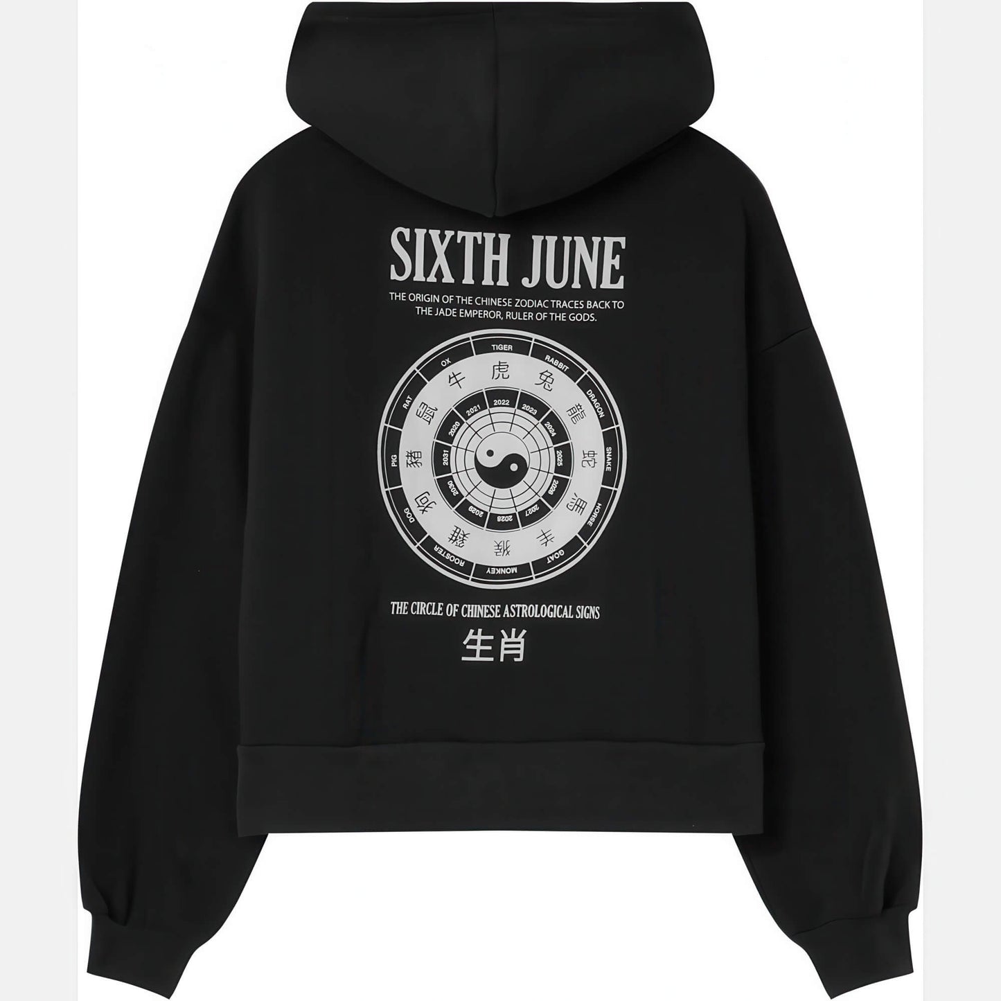 Sixth June Chinese Zodiac Signs Hoodie Black