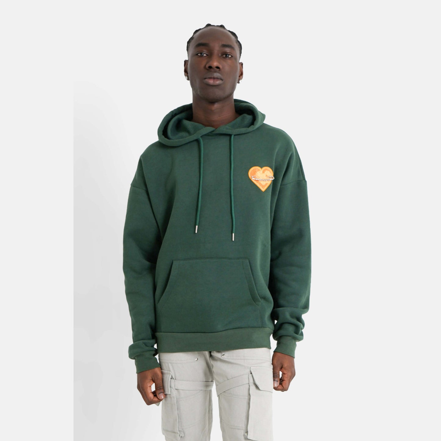 Sixth June Heart Pinned Hoodie Green