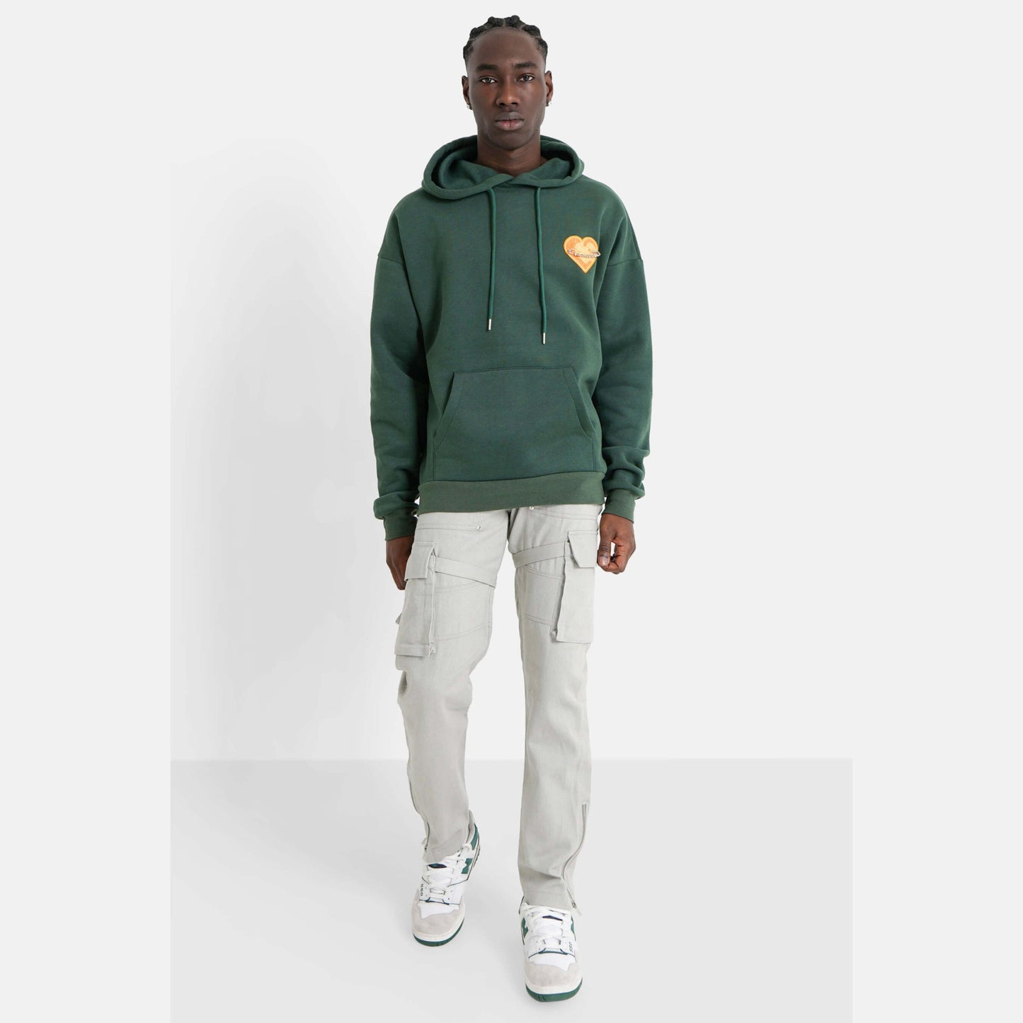 Sixth June Heart Pinned Hoodie Green