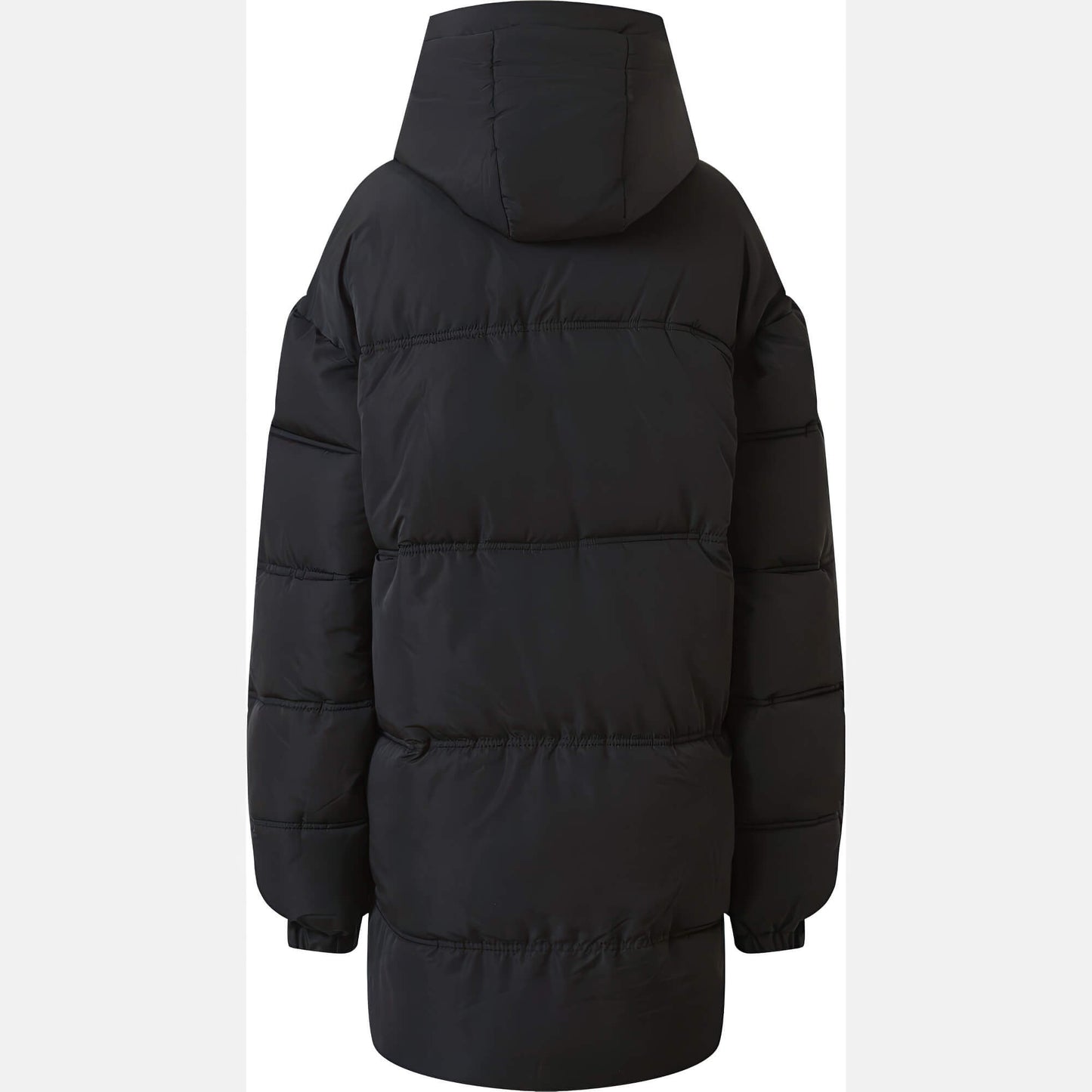 Sixth June Long Puffer Jacket With Hood Black
