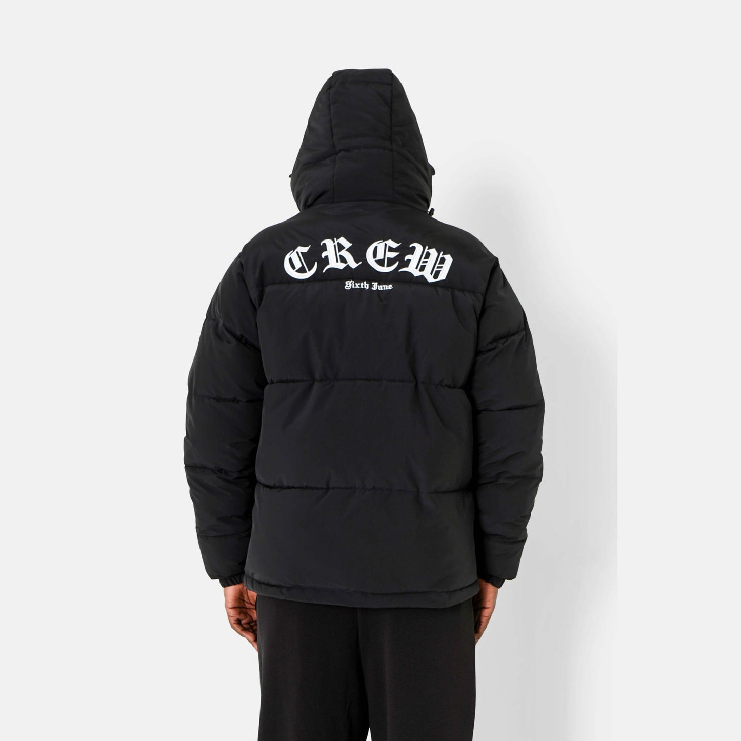 Sixth June Crew Embroidery Puffer Jacket Black