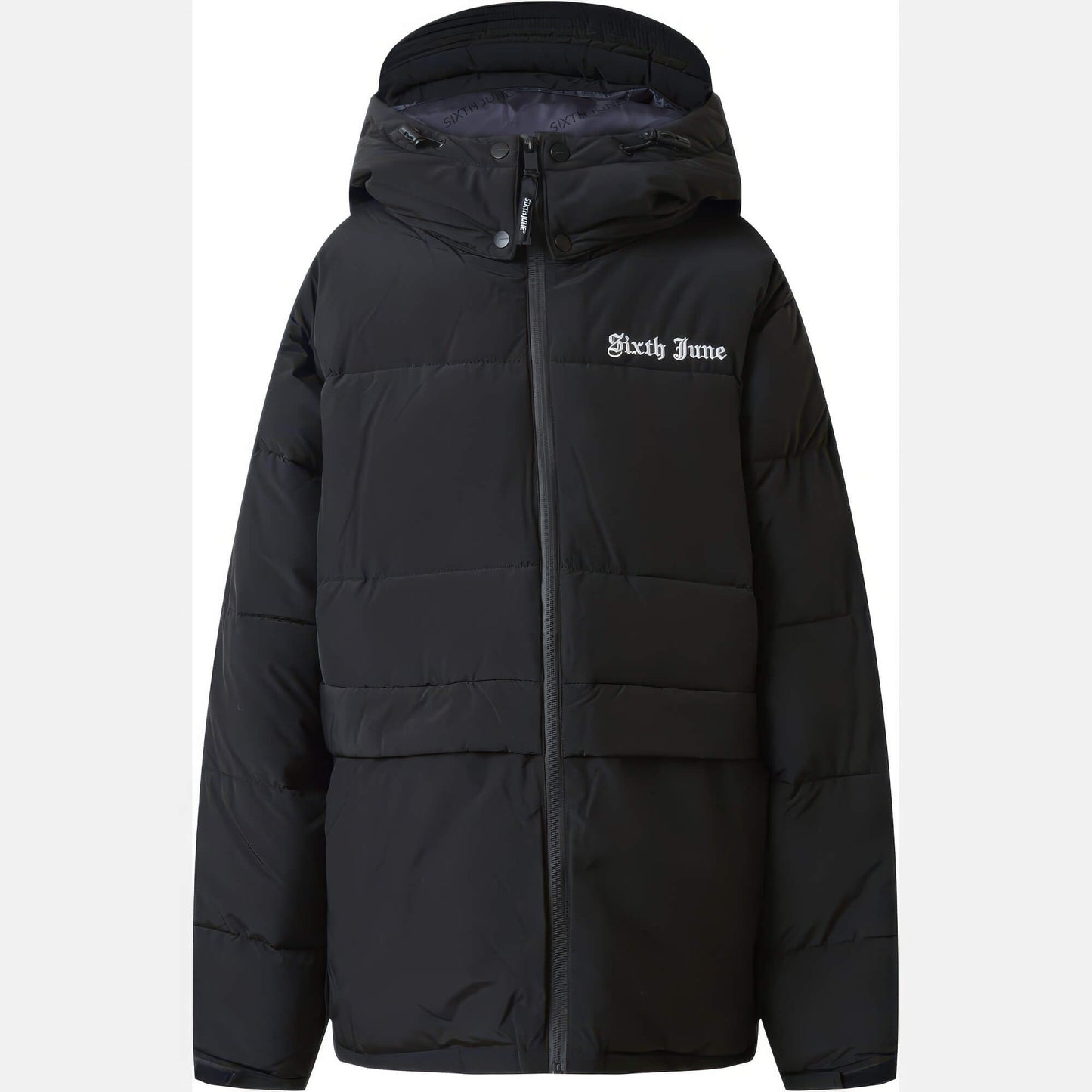 Sixth June Crew Embroidery Puffer Jacket Black