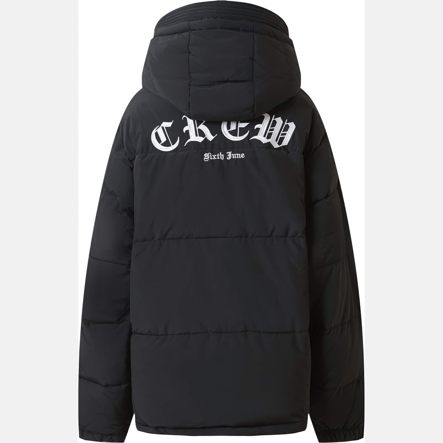 Sixth June Crew Embroidery Puffer Jacket Black