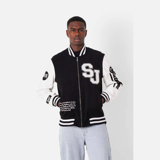 Sixth June Skull Retro Varsity Jacket Black