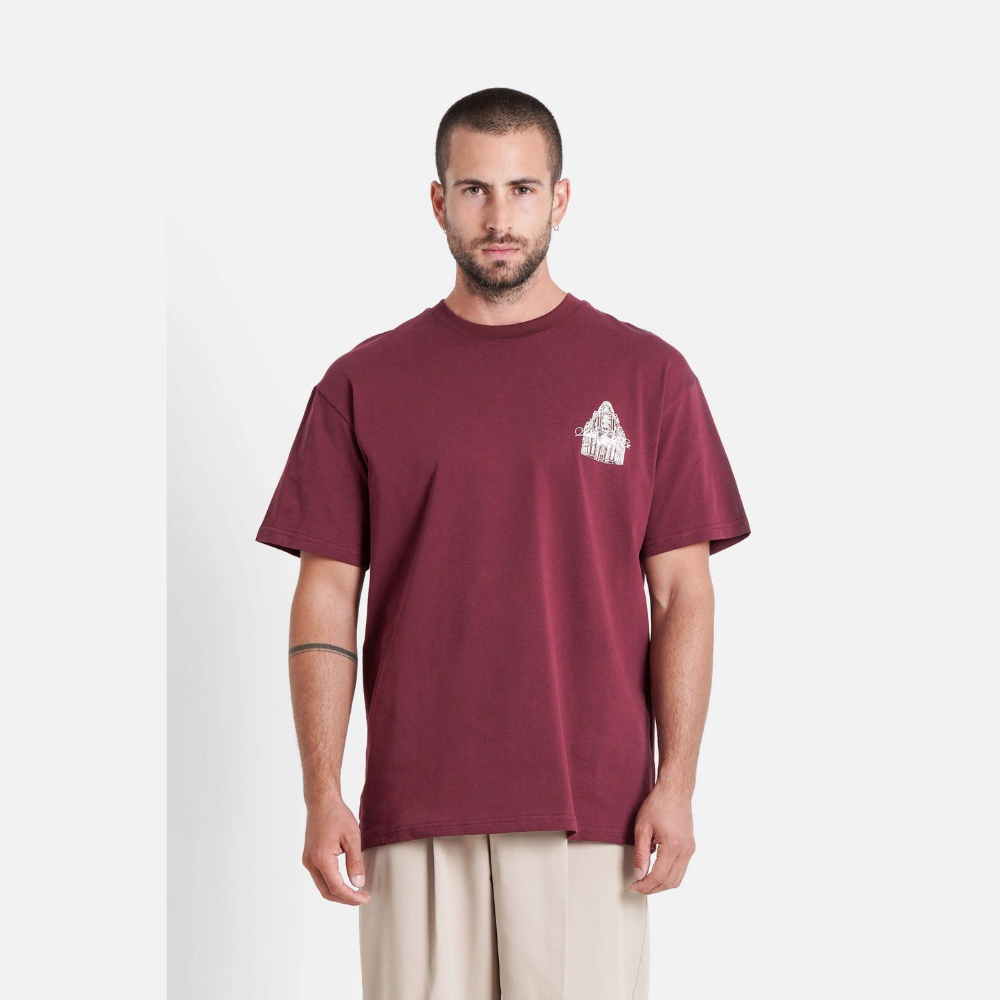 Sixth June Maison Sj Print Ss Tshirt Burgundy