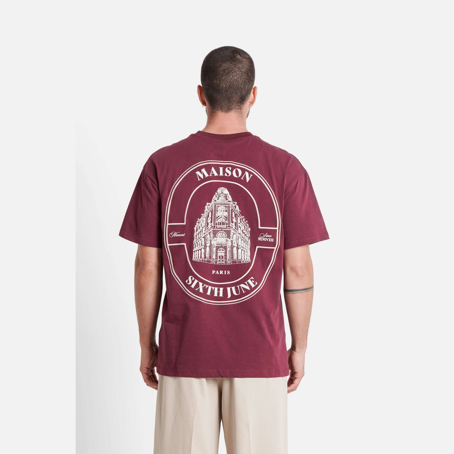 Sixth June Maison Sj Print Ss Tshirt Burgundy