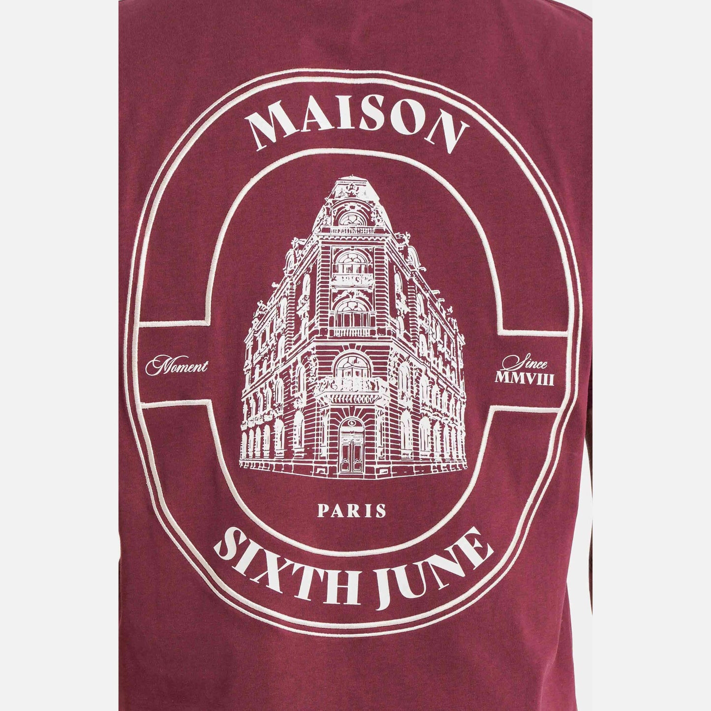 Sixth June Maison Sj Print Ss Tshirt Burgundy