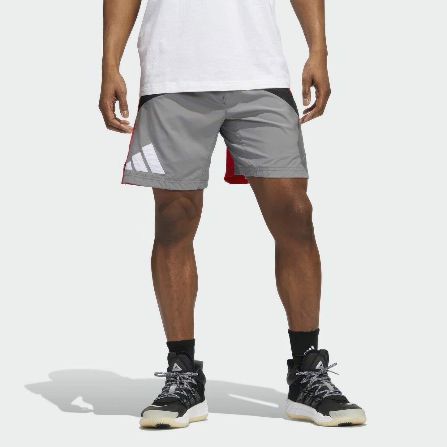 Adidas Men Galaxy Basketball Shorts Grey/Black/Red