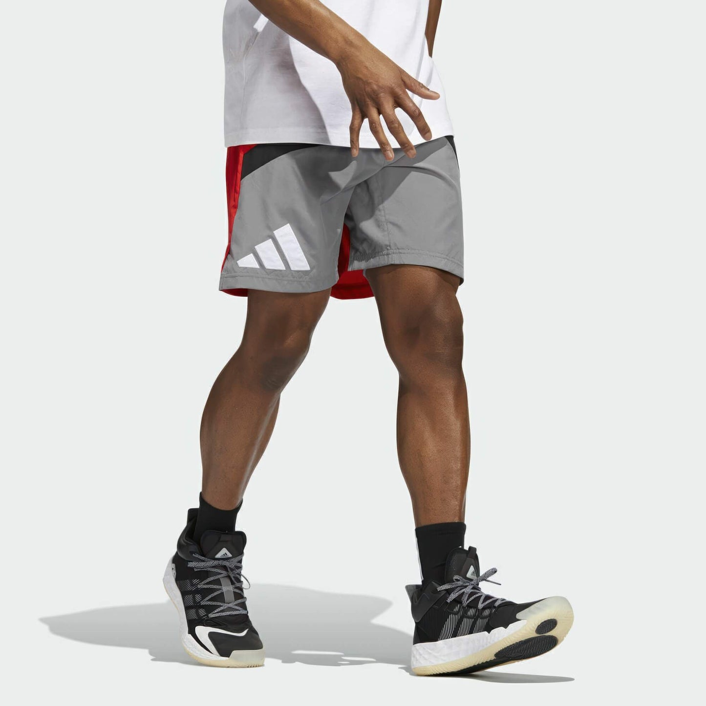 Adidas Men Galaxy Basketball Shorts Grey/Black/Red