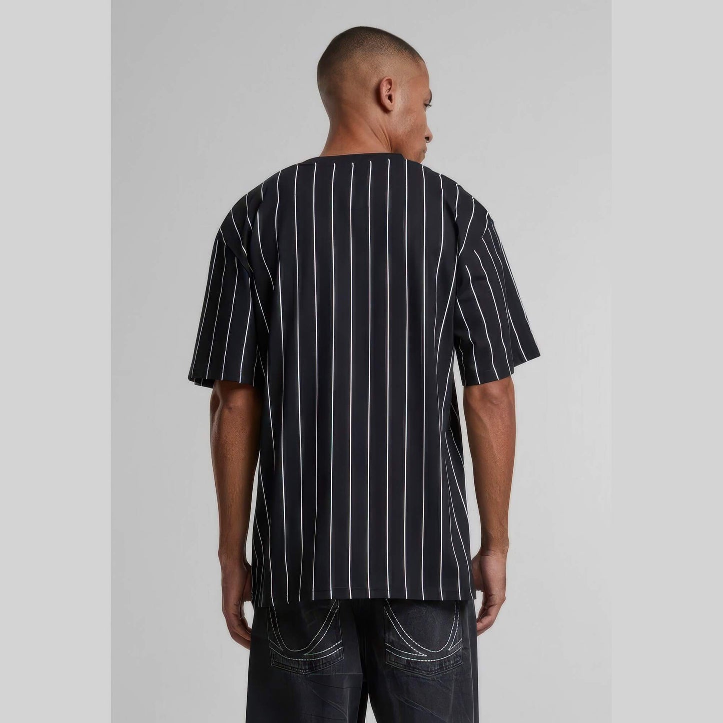Karl Kani KK Small Signature Pinstripe Tee black/white
