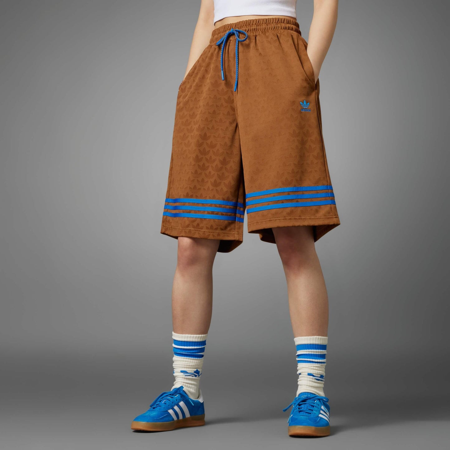 Adidas Wmns Basketball Mono Shorts Brown/Blue