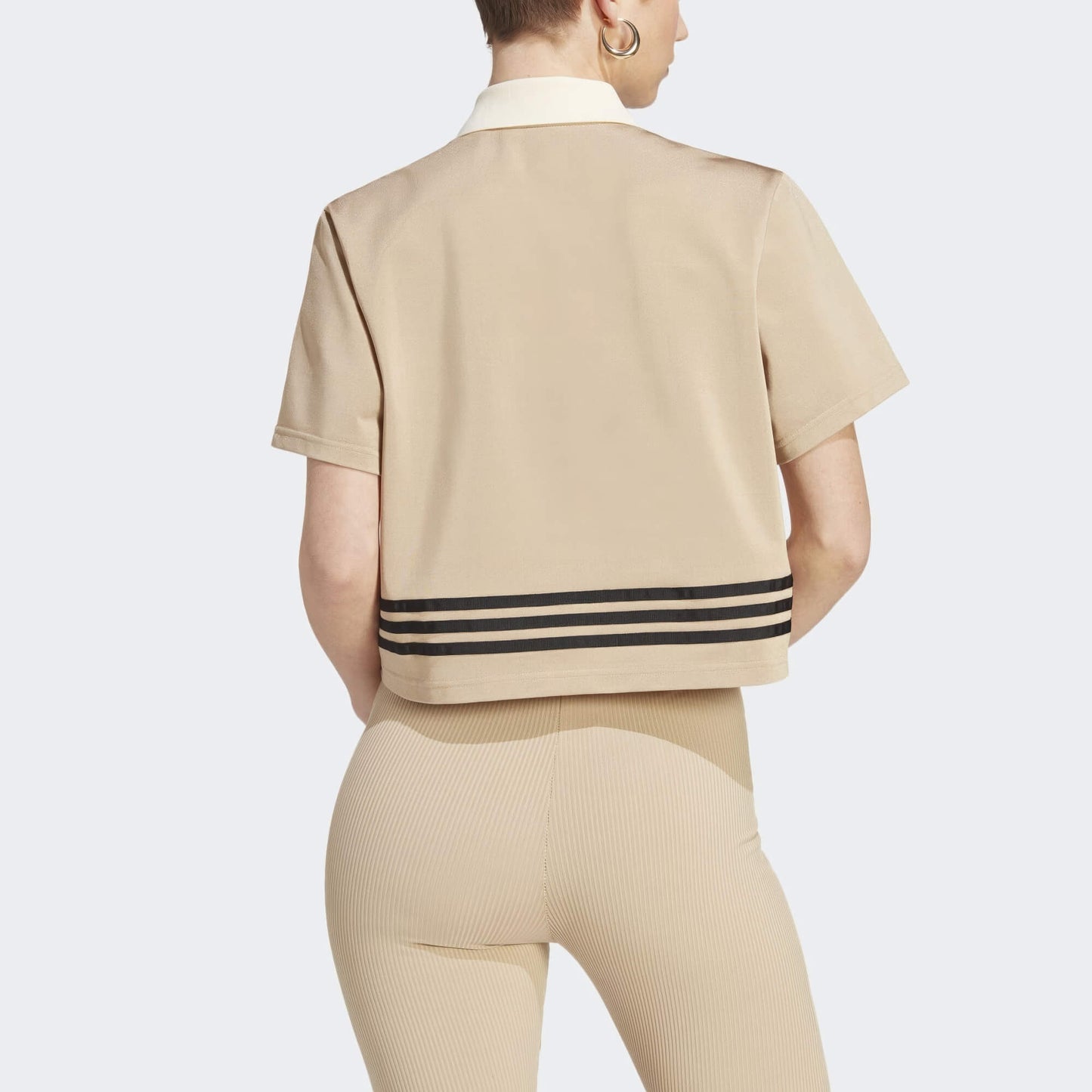 Adidas Wmns Adicolor 70S Polo Shirt Beige-Brown