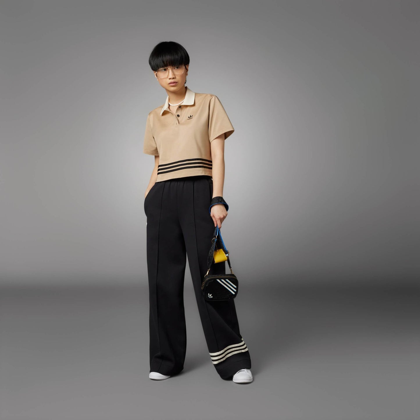 Adidas Wmns Adicolor 70S Polo Shirt Beige-Brown