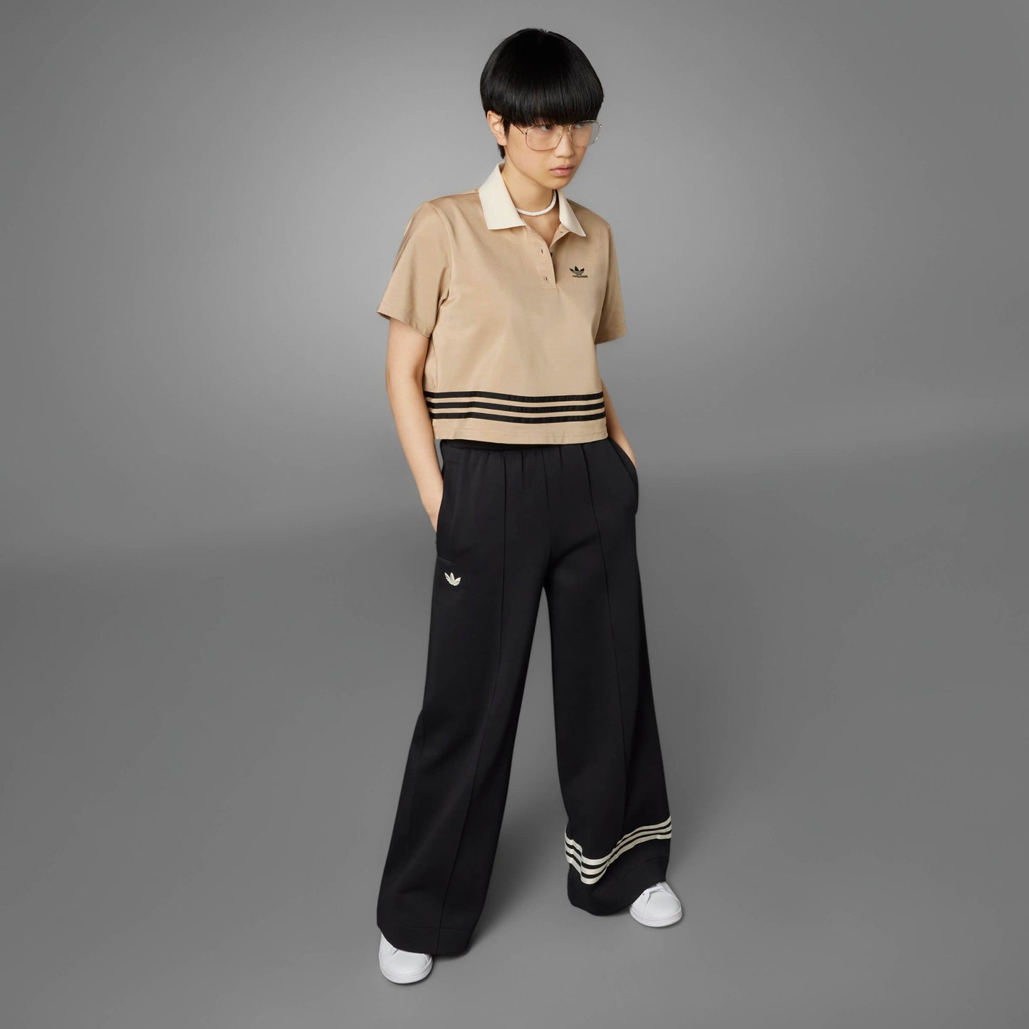 Adidas Wmns Adicolor 70S Polo Shirt Beige-Brown