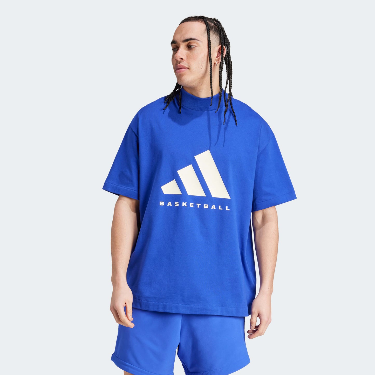Adidas Unisex One Basketball Cotton Jersey T-Shirt Blue/White