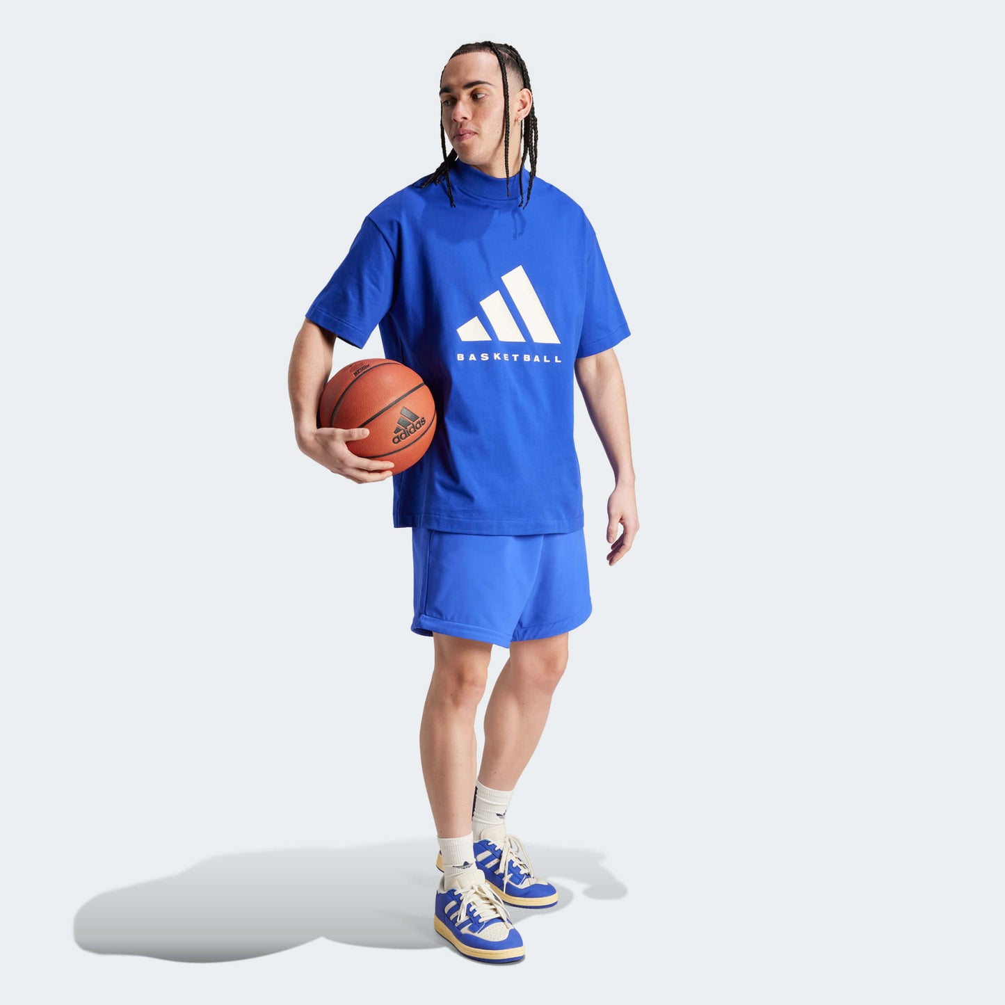 Adidas Unisex One Basketball Cotton Jersey T-Shirt Blue/White