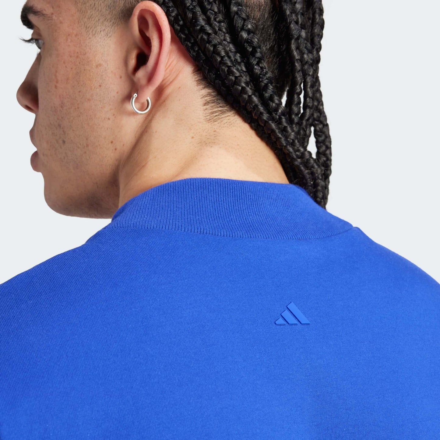 Adidas Unisex One Basketball Cotton Jersey T-Shirt Blue/White