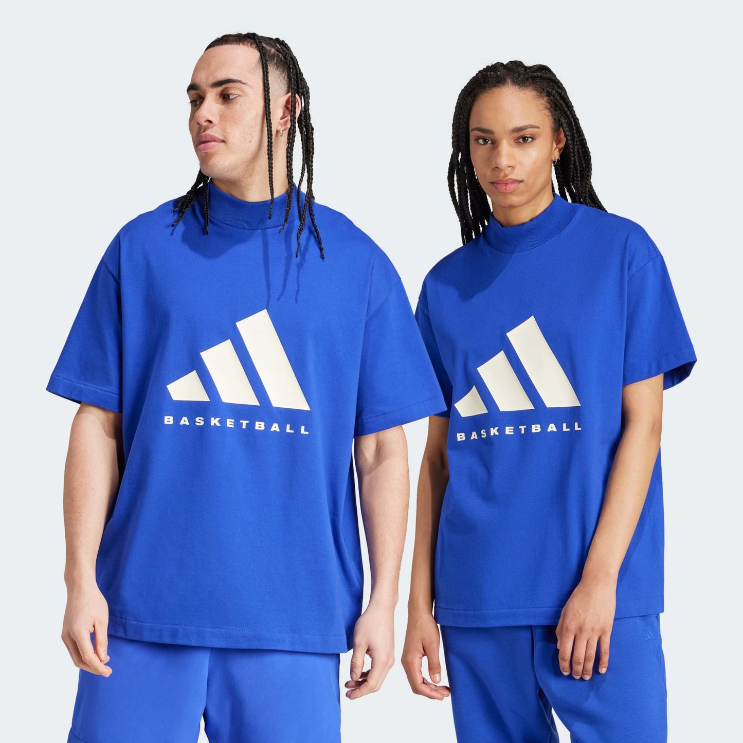 Adidas Unisex One Basketball Cotton Jersey T-Shirt Blue/White