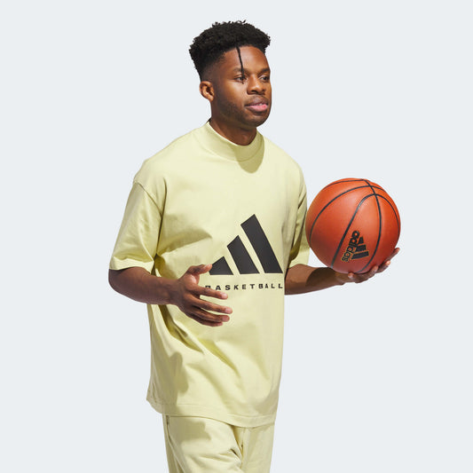 Adidas Unisex One Basketball Cotton Jersey T-Shirt Yellow