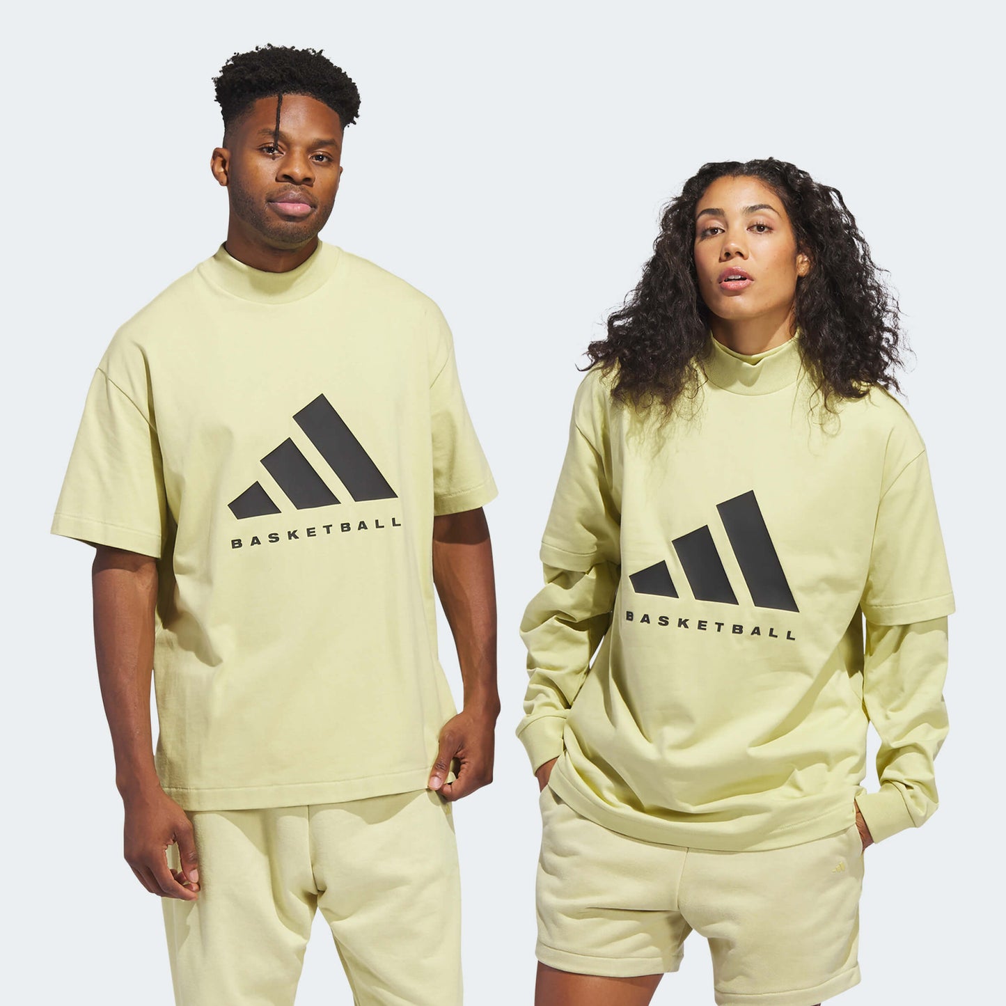 Adidas Unisex One Basketball Cotton Jersey T-Shirt Yellow