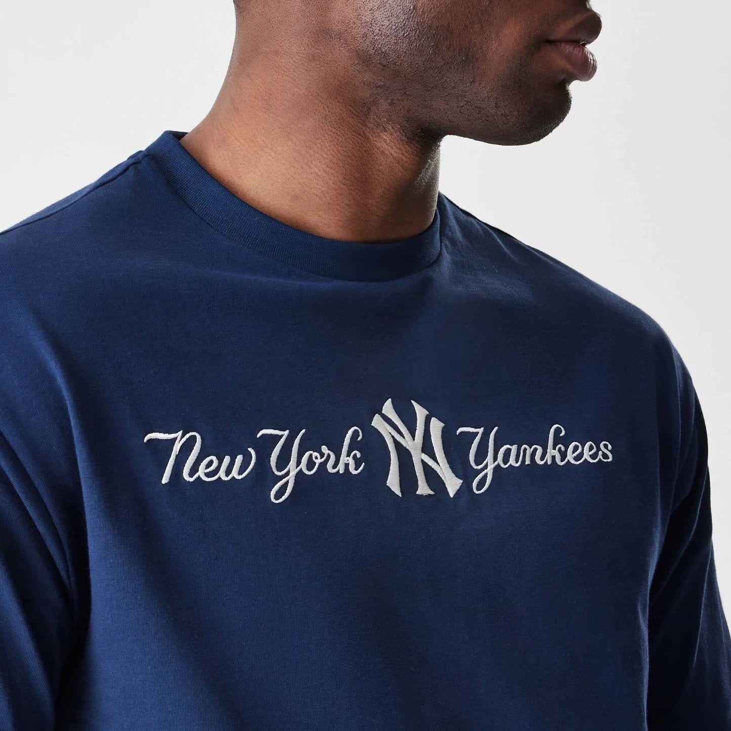 Tričko NEW ERA New York Yankees MLB Script Navy Oversized T-Shirt tmavomodré