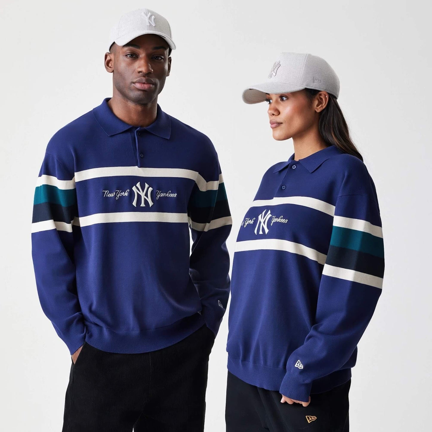 Sveter NEW ERA New York Yankees MLB Knit Navy Rugby Shirt tmavomodrý