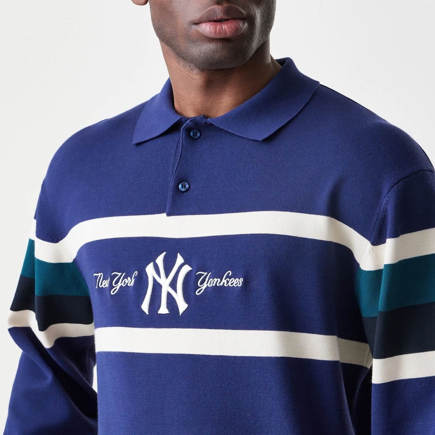 Sveter NEW ERA New York Yankees MLB Knit Navy Rugby Shirt tmavomodrý