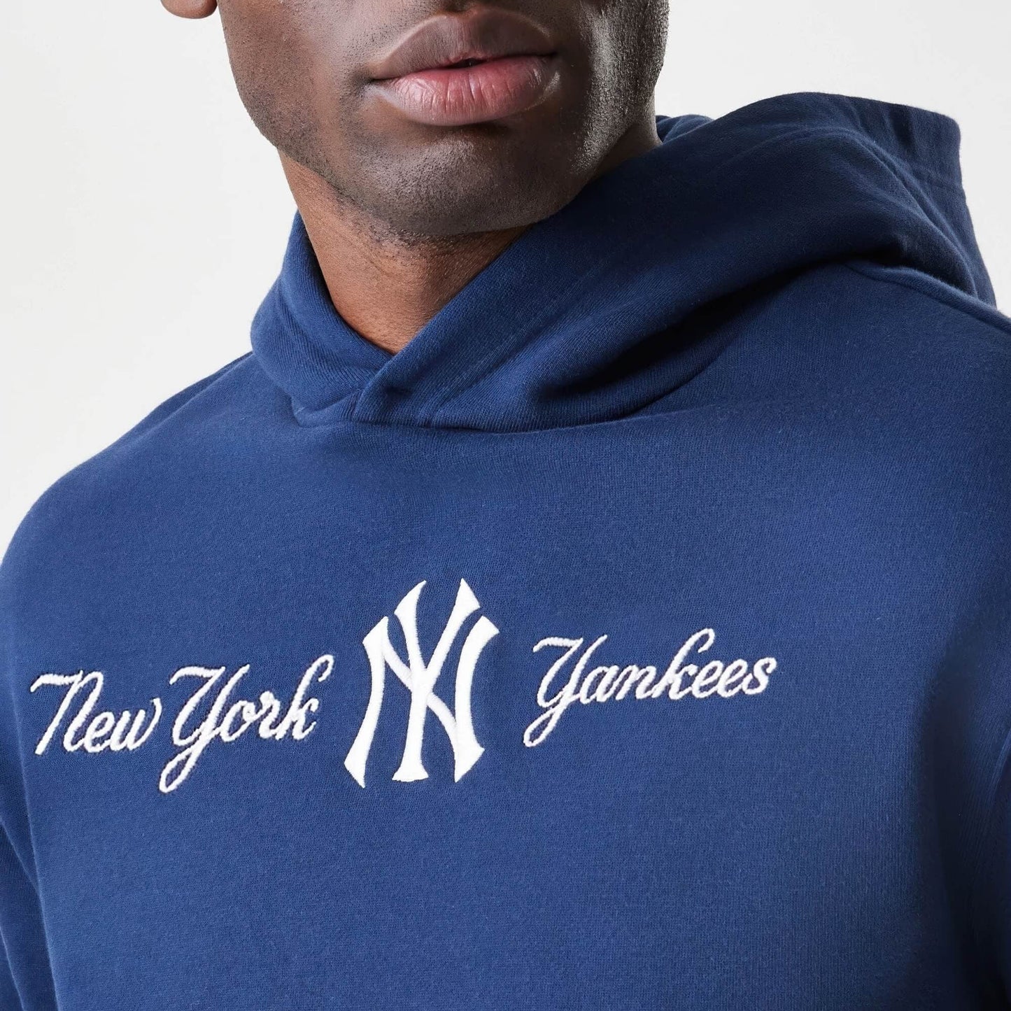 Mikina NEW ERA New York Yankees MLB Script Navy Oversized Pullover Hoodie tmavomodrá
