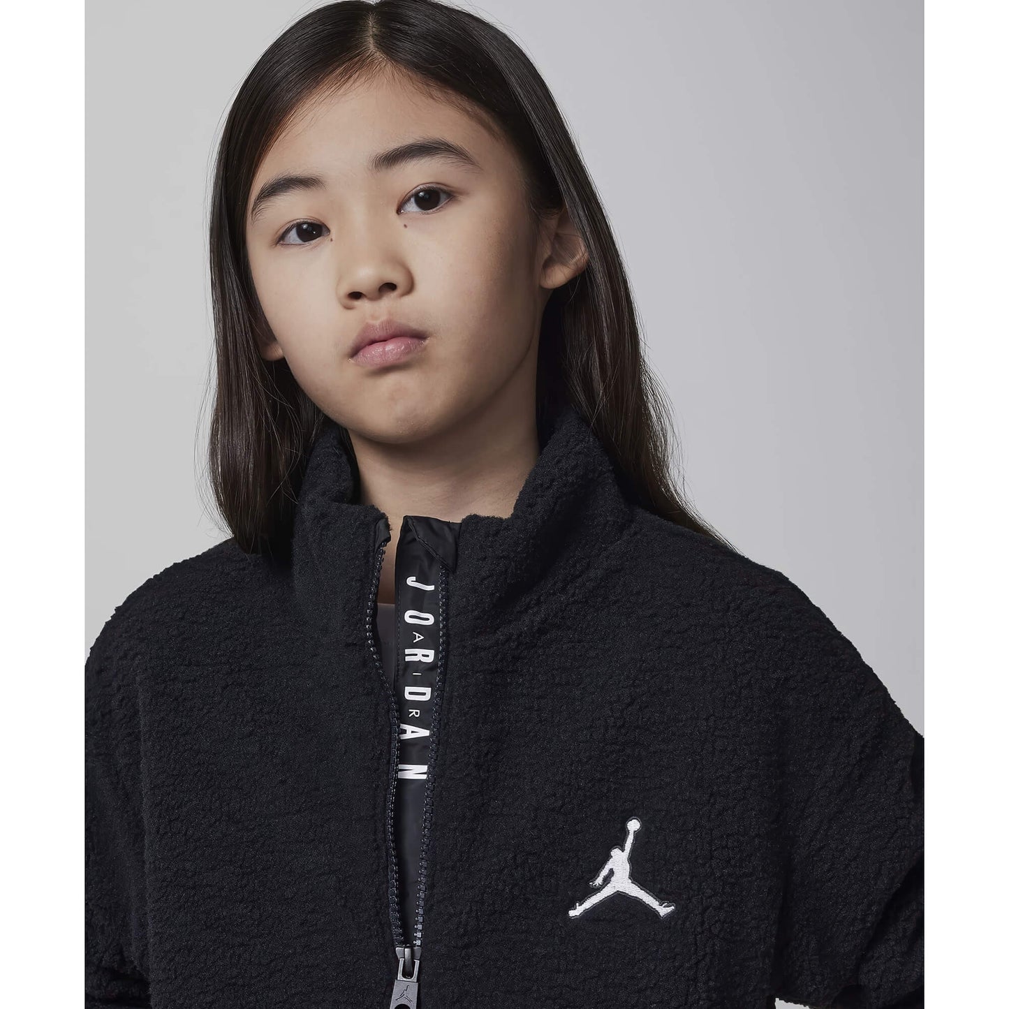 Dievčenská bunda JORDAN Jumpman Sherpa jacket čierna