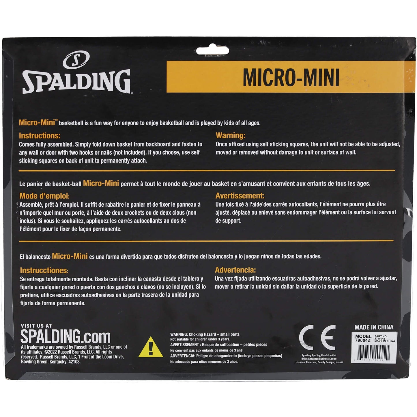 Mini basketbalový kôš Spalding TF-Micro Mini Backboard Set Black/Gold