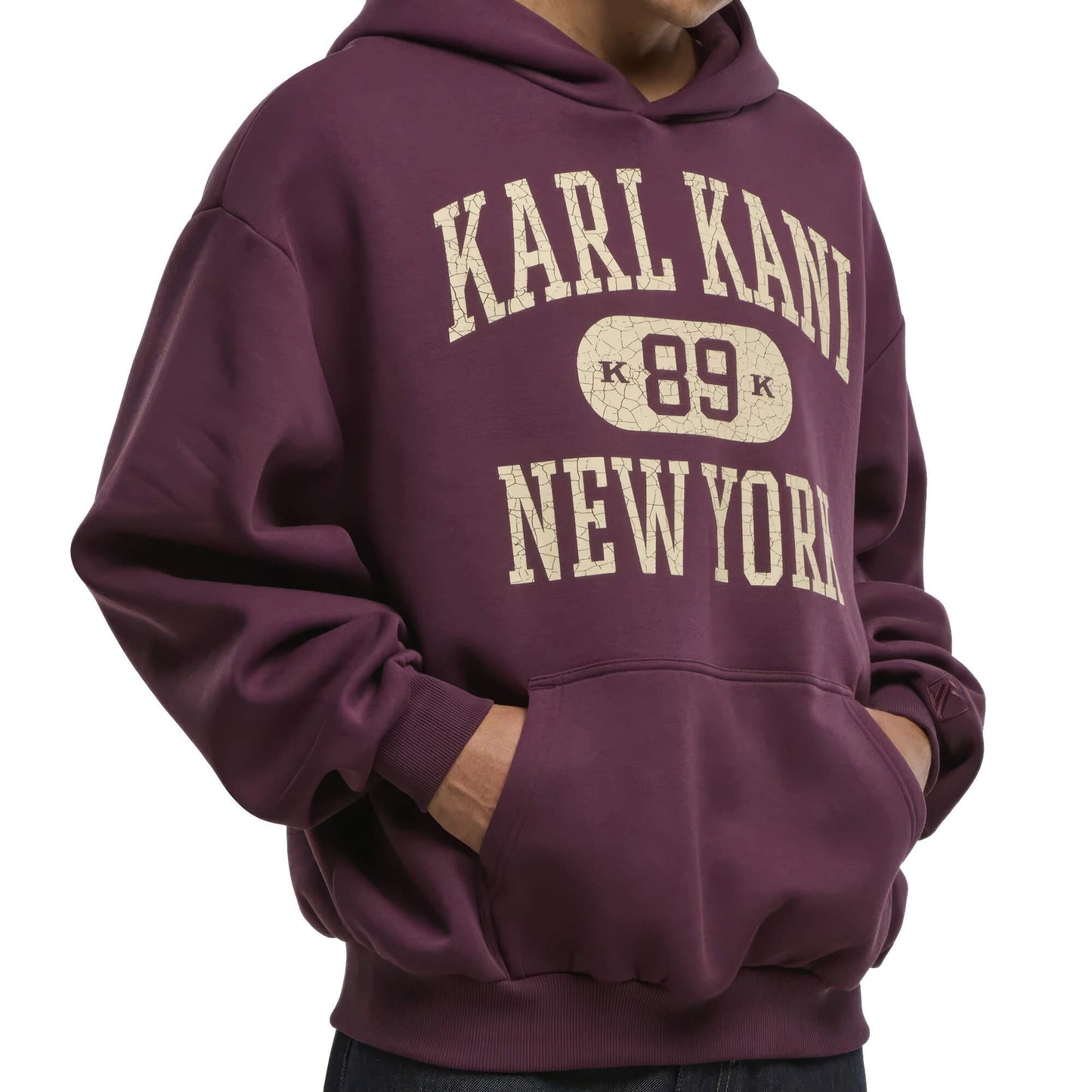 Mikina Karl Kani Heritage 89 Oversized Hoodie bordovo červená