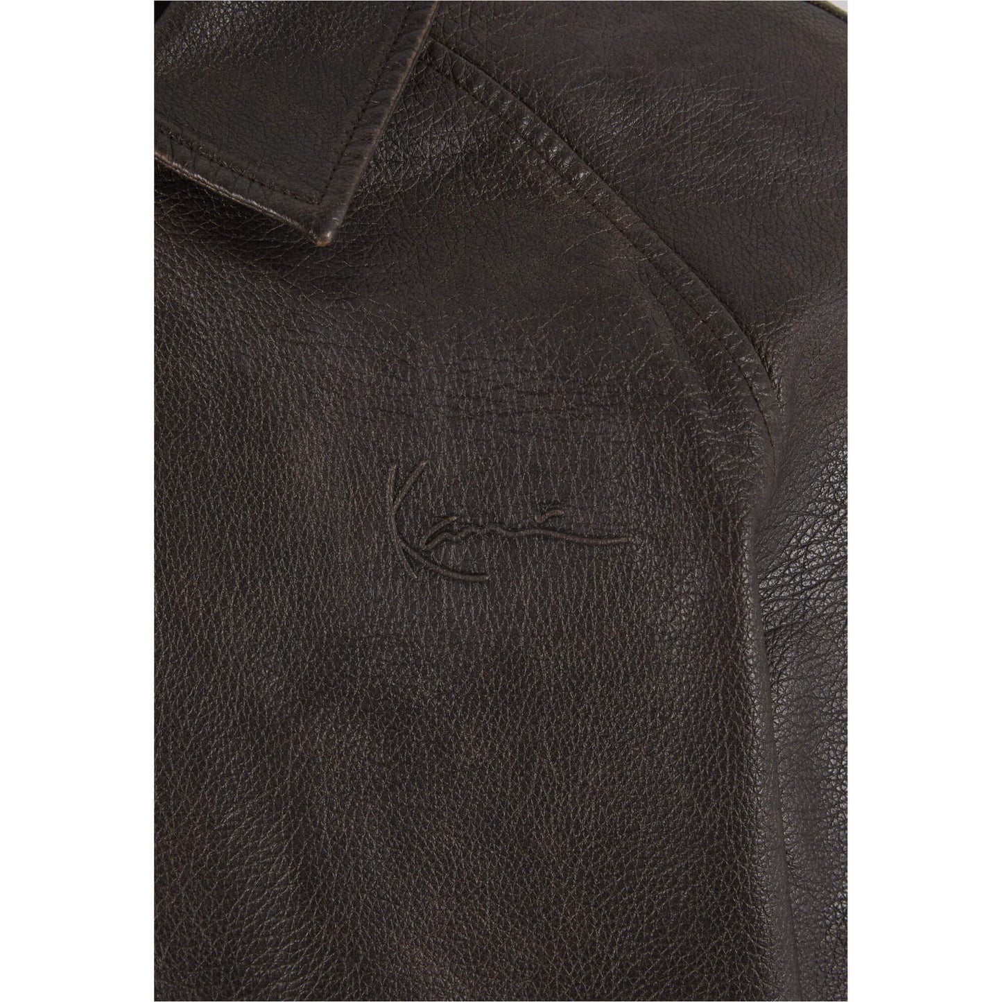 Pánska bomber bunda Karl Kani Signature Pu Leather Bomber Jacket hnedá