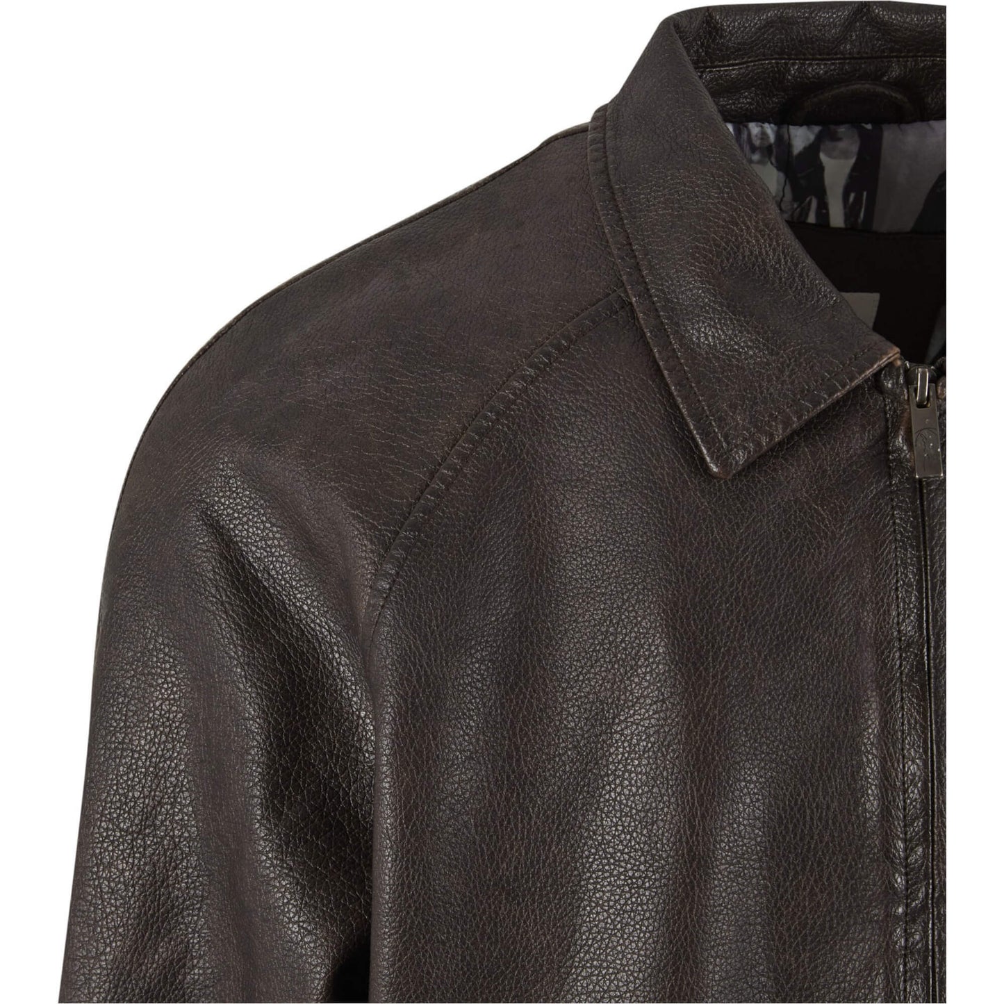 Pánska bomber bunda Karl Kani Signature Pu Leather Bomber Jacket hnedá